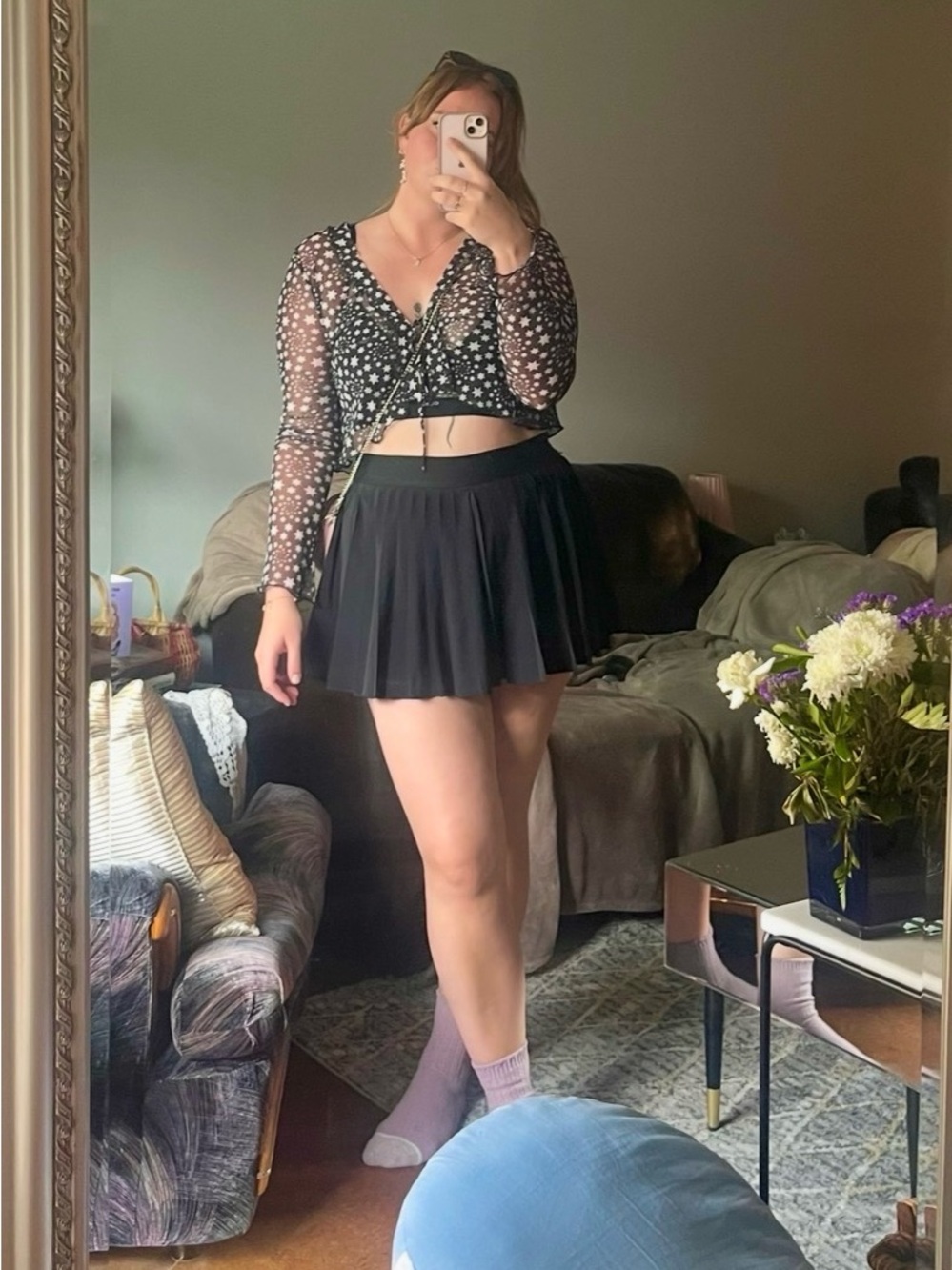 Free people sheer tie front top